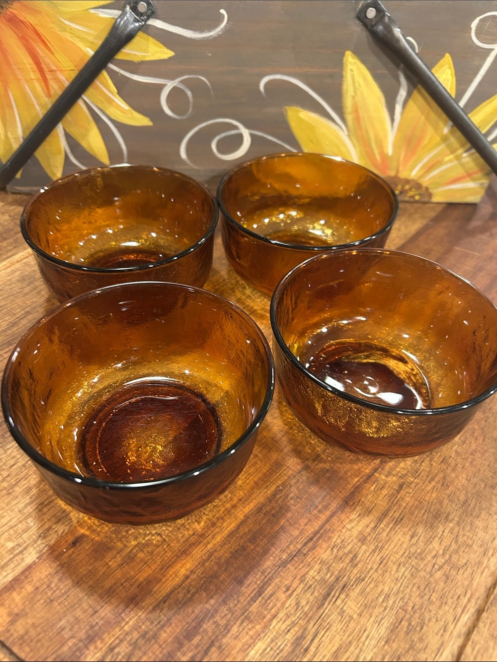 Arcoroc Sierra Amber Glass Dessert Bowls - Set of 4